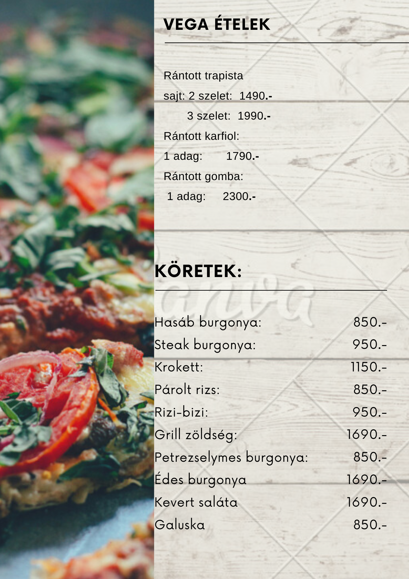 Étlap második oldal